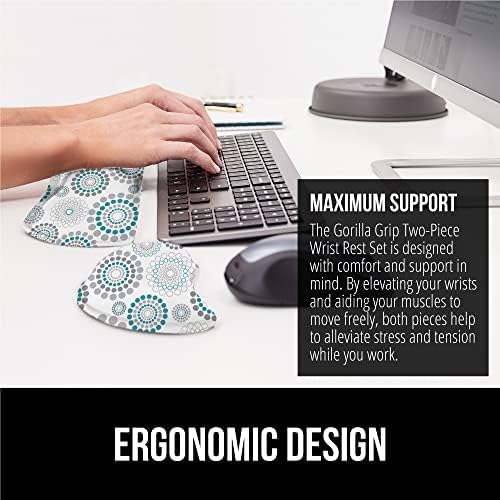 Gorilla Grip Gel Memory Foam Rest para teclado de computador, mouse, design ergonômico para digitar alívio da dor, almofadas de mesa