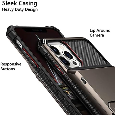 Vofolen para iPhone 13 Pro Max Case Carteira de 4 cartas Id Id Id Slot Porta de flip Pocket Pocket Pocket Anti-arranhão camada dupla