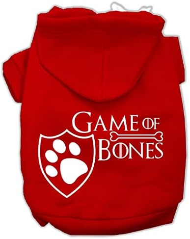 Mirage Pet Products Game of Bones Screenprint Dog Hoodie, grande, vermelho
