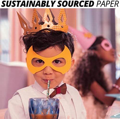 Palha amigável 300 pacote biodegradável de papel tem tema que bebe canudos, 7,75 x .25 Pacote de papel de palha de bebida - comemorar em grande estilo