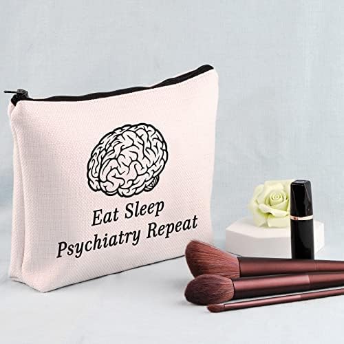 Psicólogo jniap psiciatra Cosmética Bolsa de Maquiagem Presente de Psiquiatria Comer Sleep Psychiatry Repice Zipper