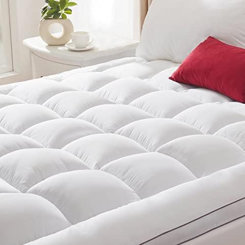 Mattress Pad King Size, Premium Soft acolchoado extra grosso de travesseiro de colchão de colchão com preenchimento