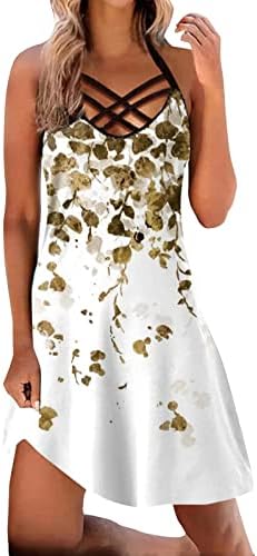 Eoion Women 2023 Spring Summer Hollow Out Liew Mini Sundress Fashion Halterneck Suspender Slim Fit Dress Camise