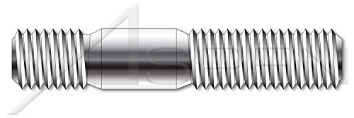 M16-2.0 x 85mm, DIN 938, métrica, pregos, extremidade dupla, extremidade de parafuso 1,0 x diâmetro, a2 aço inoxidável