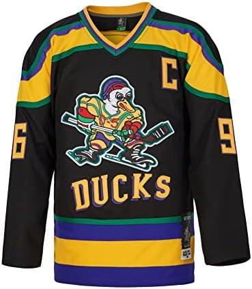 D-5 Men Mighty Ducks Jersey #33 Goldberg #66 Bombaim #96 Conway #99 Banks Jersey, filme de hóquei no gelo