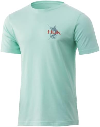 Tee de manga curta de Huk Men | T-shirt de pesca de desempenho