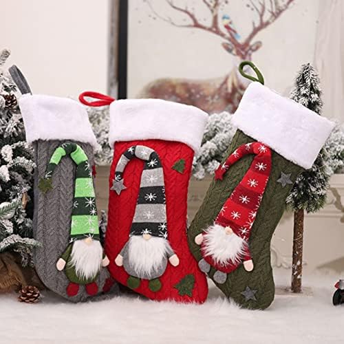 Decorações de Natal malha Floresta de pano Homem de Natal Decorações leves de bolsa de doces para a sala de estar Cristal