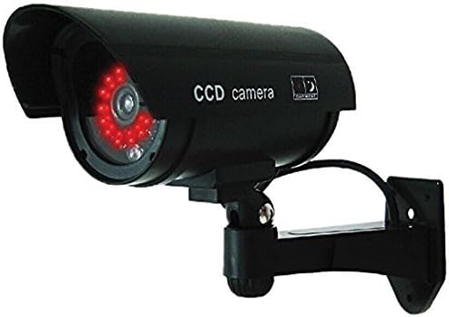 Câmera de segurança falsa/fictícia ao ar livre com luz piscante