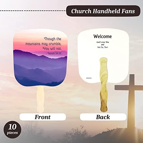 Swanson Christian Products Christian Church Fãs - Fãs de salão de mão para adultos - Fãs de mãos para os cultos da igreja - Montanhas