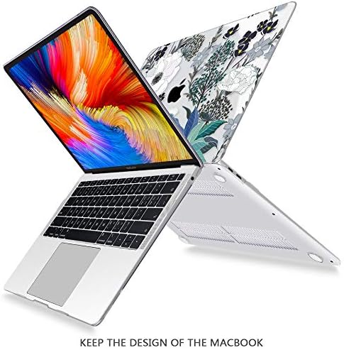 Mektron para MacBook Air 13 Case, Casca dura de flor de plástico e tampa do teclado gradiente e plugue de poeira, Florals retrô
