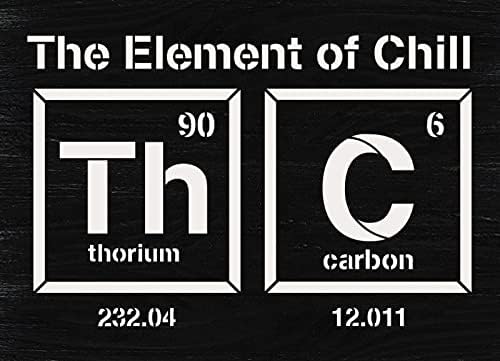 Thc o elemento do estêncil de frio por Studior12 | MARIJUANA MARY JANE TABELA PERIONTAL | Craft DIY Chill Out Decor de casa | Pintar placar de madeira | Selecione o tamanho