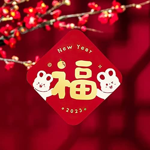 Decoração de ano novo chinês, festival de primavera dísticos chineses envelope vermelho hong bao lanternas vermelhas fu decalques de janela de personagem para 2023 decoração de festival de primavera