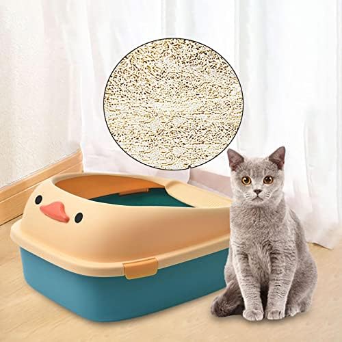 Recipiente de cama com petina de seleção de pet -seas com precedente de estoque destacável com moldura de areia de gato de moldura para gatos pequenos gatos médios, rosa 54x45x27cm