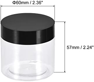 Jarros de plástico transparente UXCELL com tampa branca, 8pcs 4oz/120ml recipientes redondos de armazenamento de alimentos para organizador doméstico de cozinha Organizador