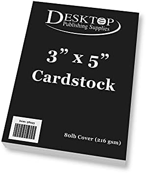 Cartões de índice preto preto - estoque de capa de 80 lb grosso - cartolina de 3 x 5 - 100 pacote