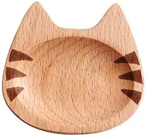 Rakute Cream arremessador molho de gato prato criativo pequeno prato de madeira pires domésticas pires de madeira acessórios