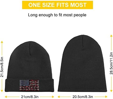 Armas de bandeira americana Caps Caps de chapéu de gorro macio e quente Caps de crânio para homens mulheres adolescentes