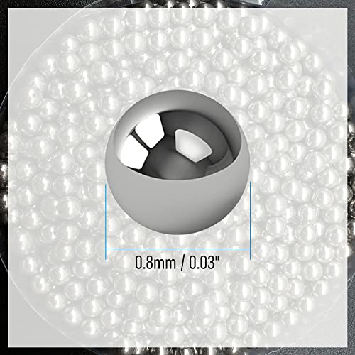 FOCMKEAS 100 PCS 0,8 mm/0,03 Bolas de rolamento 304 Aço inoxidável rolamento de esferas sólidas G100 Bola de precisão