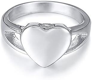 Aço inoxidável Coração de coração preto jóias de anel de urna homens homens coração Ash urna anéis de joias presentes para ele com o kit de preenchimento 9 prata, l-f, 9