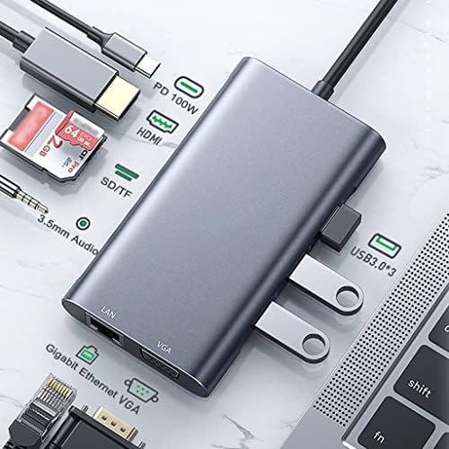 Xxxdxdp USB C Tipo de cubo C 3.1 a 4K RJ45 LAN Ethernet USB3.0 Dock Adapter para acessórios Air Pro PC