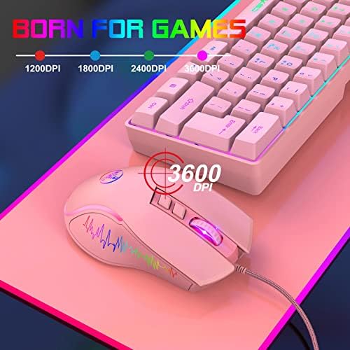 AtraSee Pink RGB Gaming Mouse REDOS COMPUTADORES DE PC WIDE