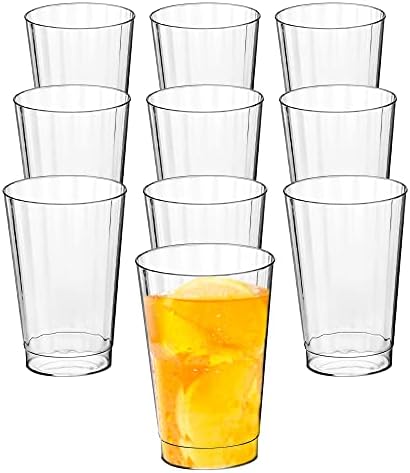 Decorrack 10 copos de plástico, 12 oz de cristal claro -BPA Cups de plástico livre, copo de festa descartável, copo de bebida