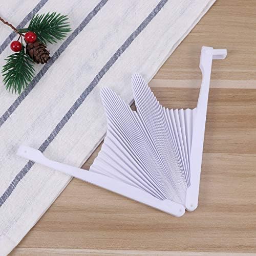Fã de papel dobrável branco do STOBOK Chinês: 48pcs de papel handheld paper fã em forma de coração fãs com alça de plástico