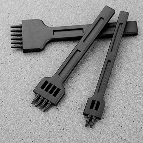 Conjunto de ferramentas de perfuração de ponta de couro de 3pcs de 3pcs, 4mm 2/4/6 aço de ponta de aço de cor de
