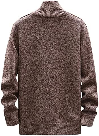 WOCACHI Mens casual Slim Fit Suplover Sweaters de manga comprida lidada de malha 1/4 zíper de suéter de pólo de pescoço zíper