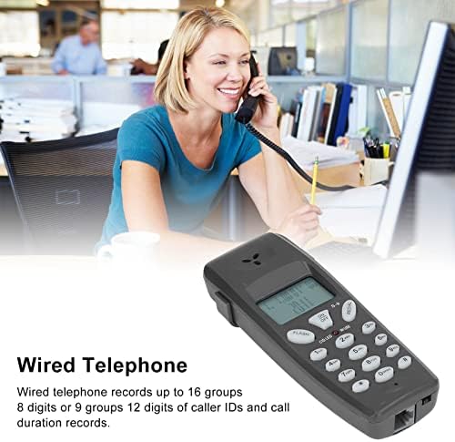 Telefone com fio, FSK, DTMF ID ID WIRED LINHELE FELL, com função de pausa redial, data de tempo real e exibição de dia, para uso doméstico, uso do escritório