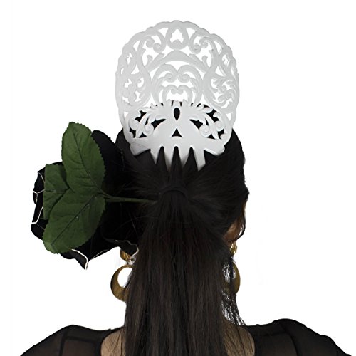 Pente de flamenco ole ole para cabelos dançarina de flamenco branca combs espanhol peineta flamenco blanca pinos de cabelo ornamental