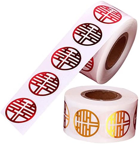 Valiclud Auto-adesivo Duplo felicidade adesivos adesivos de envelope de casamento decoração retro decoração chinesa 2 rolos