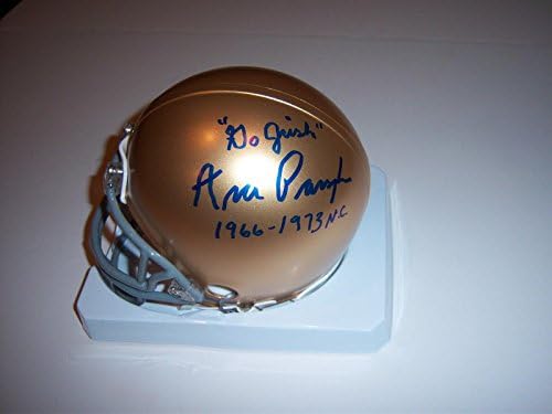 Ara Parseghian Notre Dame1966-1973 Campeões Nacionais JSA/Mini capacete assinado com CoA - Mini capacetes autografados da faculdade