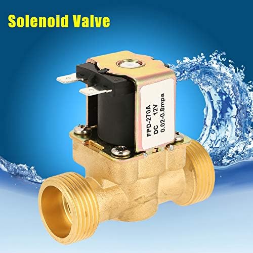 Válvula solenóide elétrica, DC12V G3/4 Normalmente fechado Válvula solenóide de controle de água de latão