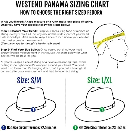 Westend Unisisex Summer Wide Brim Fedora - Chapéus para homens e mulheres + Chapéus e chapéus de palha do Panamá