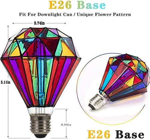 I-Shunfa Vidro de vidro Edison Lâmpada LED, E26 Base padrão 6 watts Sem calor G95 Globe Shapet Bulbas LED para festa em casa,