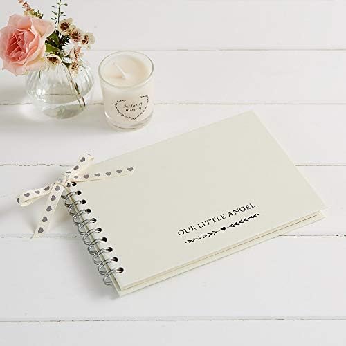 Angel & Dove Baby Loss Memory Book 'Our Little Angel' - Ivory Livro de Memória de 8 x 6 de Ivory, para aborto, natimorto, perda neo -natal, Precious Angel Baby Memories