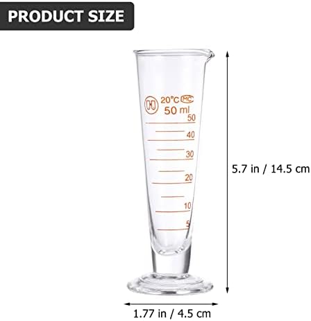 Tehaux Lab formou copo de medição, copo com bico largo de copo de copo de vidro de boca larga Ferramenta de experimento de cilindros