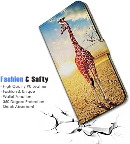 Para Samsung S23 Ultra, para Samsung Galaxy S23 Ultra, capa de capa de carteira de flip de flip, A24480 Giraffe Land Dry 24480