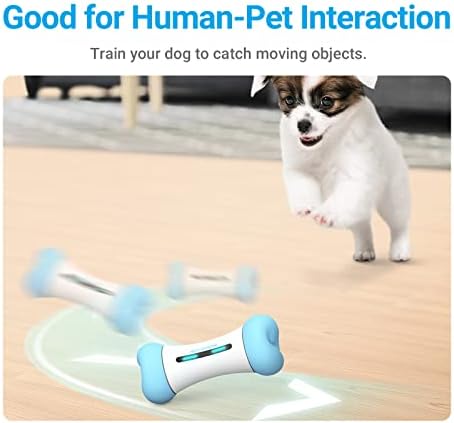 Cheerble Wickedbone Smart Interactive Dog Toy, Motivo automático Moving Rolling Toy Bone Shape, App Remote Control Pet