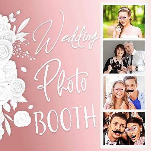 Photo Booth Props Rosa Gold Gold Wedding Photobooth Propções Sinais de capa de foto Props Mesa de casamento Centerpieces Photo