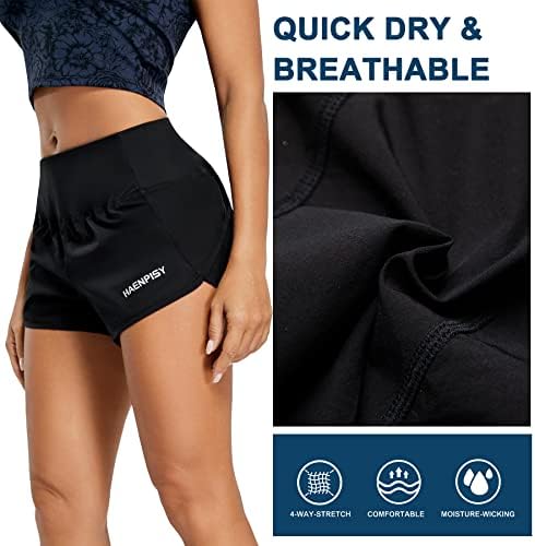 Shorts de treino de Haenpisy para mulheres Quick Dry Lightweight Running Athletic Gym Shorts com resumo embutido de bolso