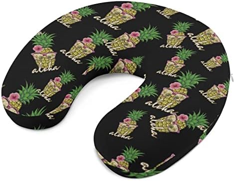 Aloha abacaxi copos travesseiro Memória de espuma de espuma travesseiro de pescoço u forma para o suporte do pescoço da cabeça