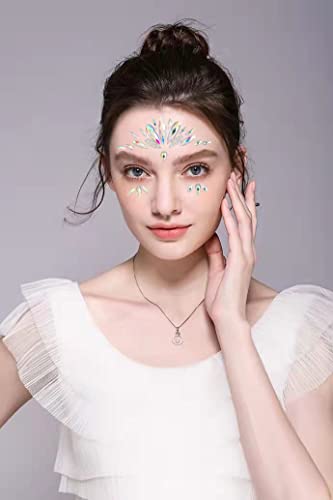 Wuios sereia rosto gemas jóias adesivos para mulheres euforia maquiagem olho strasss stick rost jóias rave fester presente para adolescentes