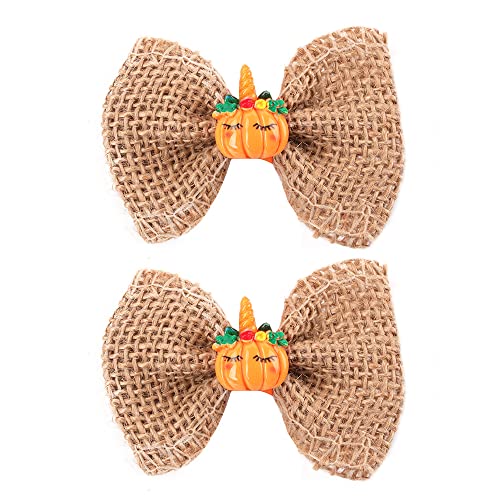 Ação de Graças Clipes de arco para meninas Pumpkin peru turlap hairpins de criança criança garotas acessórios de cabelo de