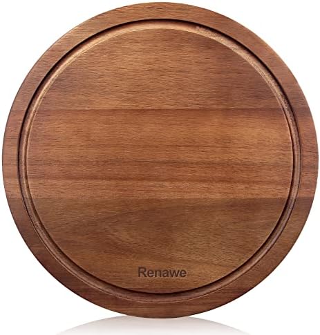 Placa de corte de madeira redonda para festa de madeira de madeira redonda placa de charcutaria de 12 polegadas Circular