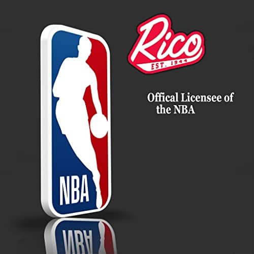 Rico Industries NBA Orlando Magic Men's Trifold Brown Cartet - Premium 9 bolso gravado o logotipo da equipe em couro vegano - design minimalista, janela de identificação, titular do cartão de crédito - presente de homens ideais