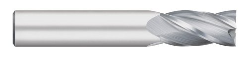 Titan tc10564 moinho de extremidade de carboneto sólido, comprimento regular, 4 flauta, extremidade quadrada, hélice de 30 graus,