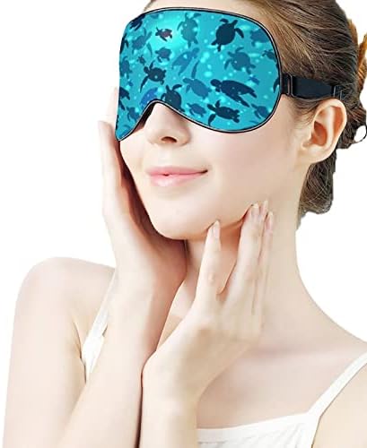 Tartaruga -marinho Máscara de venda de cegos de olhos de olho fofo com cinta ajustável para homens homens noite