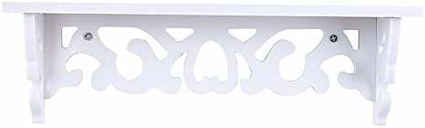 Yosoo White Wooden Chic Style Style Decorativa Prateleira de parede flutuante, prateleiras de design de recorte